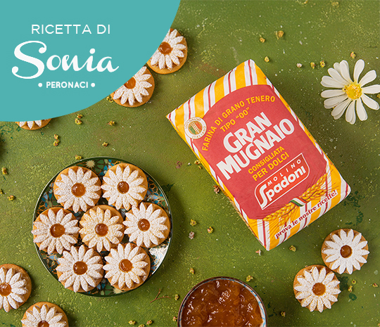 Ricetta per la realizzazione dei Biscotti Margherita con la Farina 00 Gran Mugnaio per Dolci Molino Spadoni.